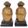 PAIR OF ANTIQUE ROMAN HELMET BOOKENDS BY BORGHESE PIC-1