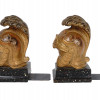 PAIR OF ANTIQUE ROMAN HELMET BOOKENDS BY BORGHESE PIC-2