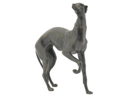 ANTIQUE ITALIAN GREYHOUND DOG BRONZE SCULPTURE