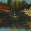 PAUL VOSMAN OIL ON CANVAS LANDSCAPE PAINTING PIC-3