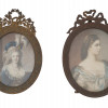 ANTIQUE EUROPEAN 19TH CENTURY MINIATURE PORTRAITS PIC-0