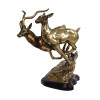 LAST WAX GILT CAST BRONZE FIGURAL GROUP OF DEER PIC-0