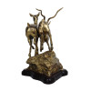 LAST WAX GILT CAST BRONZE FIGURAL GROUP OF DEER PIC-3