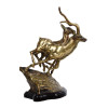 LAST WAX GILT CAST BRONZE FIGURAL GROUP OF DEER PIC-1