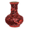 ANTIQUE CHINESE CINNABAR LACQUER BALUSTER VASE PIC-0