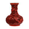 ANTIQUE CHINESE CINNABAR LACQUER BALUSTER VASE PIC-1