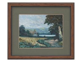 1982 MINIATURE LANDSCAPE PAINTING SIGNED KJ HOALL