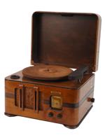 VINTAGE WOOD VINYL RECORD PLAYER BY LAFAYETTE