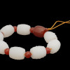 CHINESE HETIAN JADE AND CARNELIAN CARVED BRACELET PIC-2