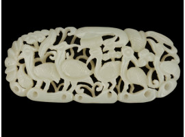 CHINESE HETIAN WHITE JADE CARVED PENDANT