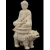 CHINESE PORCELAIN FIGURAL GROUP BUDDHA ON FOO DOG PIC-0