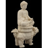 CHINESE PORCELAIN FIGURAL GROUP BUDDHA ON FOO DOG PIC-1