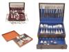 FOUR CUTLERY CASES WITH SILVERWARE BY ROGERS BROS PIC-0