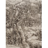 ANTIQUE WOODCUT MEDIEVAL BATTLE BY LEONHARD BECK PIC-1