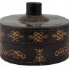 ANTIQUE CHINESE SUMMER MENS HAT AND LEATHER BOX PIC-0