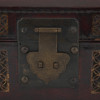 ANTIQUE CHINESE LEATHER AND WOOD CHEST WITH LOCK PIC-9