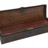 ANTIQUE CHINESE LEATHER AND WOOD CHEST WITH LOCK PIC-4