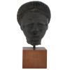 ANTIQUE 18TH CENT AFRICAN BRONZE HEAD SCULPTURE PIC-1