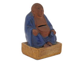 ANTIQUE CHINESE TERRACOTTA BUDDHA MONEY BANK