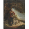 AFTER GAINSBOROUGH OIL PAINTING OF A MAN WITH DOG PIC-1