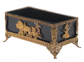 ANTIQUE FRENCH ORMOLU AND BLACK TIN CENTERPIECE