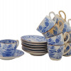 BLUE AND WHITE CHINESE PORCELAIN CUPS AND SAUCERS PIC-0