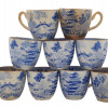 BLUE AND WHITE CHINESE PORCELAIN CUPS AND SAUCERS PIC-1