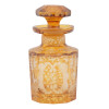 BOHEMIAN AMBER ETCHED GLASS BOTTLE WITH STOPPER PIC-0