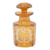 BOHEMIAN AMBER ETCHED GLASS BOTTLE WITH STOPPER PIC-3