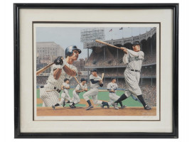 BASEBALL PLAYERS LITHOGRAPH SIGNED BY ALAN ZUNIGA