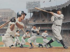 BASEBALL PLAYERS LITHOGRAPH SIGNED BY ALAN ZUNIGA