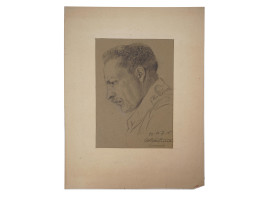 1915 GERMAN PENCIL DRAWING MALE PORTRAIT SIGNED