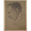 1915 GERMAN PENCIL DRAWING MALE PORTRAIT SIGNED PIC-1