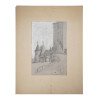 1914 PENCIL DRAWING OF A MEDIEVAL CASTLE SIGNED PIC-0