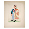 ETCHING HUNGARIAN FOLK COSTUME BY ISTVAN PEKARY PIC-0