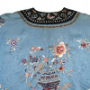 ANTIQUE CHINESE LONG BLUE SILK EMBROIDERED ROBE PIC-6