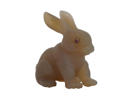 RUSSIAN CARVED AGATE RABBIT FIGURINE