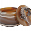 RUSSIAN AGATE AND SILVER CAVIAR SERVER WITH PIKE PIC-5