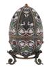 LARGE RUSSIAN SILVER ENAMEL EGG W IMPERIAL EAGLE PIC-0