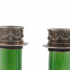 PAIR OF RUSSIAN SILVER AND NEPHRITE CANDLESTICKS PIC-3