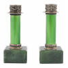PAIR OF RUSSIAN SILVER AND NEPHRITE CANDLESTICKS PIC-1