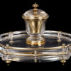 FRENCH SILVER OVER CRYSTAL ROCK INKWELL GUSTAVE KELLER PIC-0