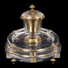 FRENCH SILVER OVER CRYSTAL ROCK INKWELL GUSTAVE KELLER PIC-1