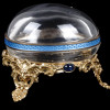 ANTIQUE 18K GOLD ENAMEL CRYSTAL CLEAR JEWELRY BOX PIC-0