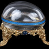 ANTIQUE 18K GOLD ENAMEL CRYSTAL CLEAR JEWELRY BOX PIC-2