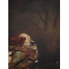 ANTIQUE PAINTING WITH DOG AND PHEASANT FRAMED PIC-4