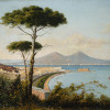 ANTIQUE ITALIAN NAPLES AND VESUVIUS PAINTING PIC-1