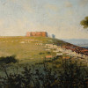 ANTIQUE ITALIAN NAPLES AND VESUVIUS PAINTING PIC-2