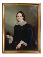 ANTIQUE AMERICAN FEMALE PORTRAIT ATTR TO KRAUSE