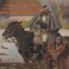 POLISH MILITARY MAN OIL PAINTING BY JERZY KOSSAK PIC-1